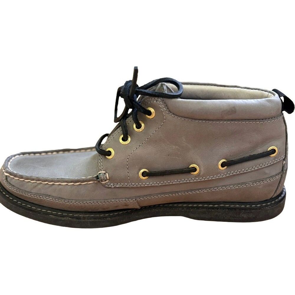 Sperry Gold Cup Original Chukka Boots Mens 9.5 Gray Leather Lace Up Shoes